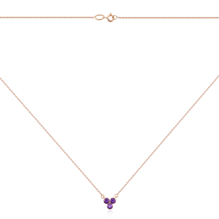 Золоте кольє з аметистом. Артикул 60107/66024-3/01/0/7888