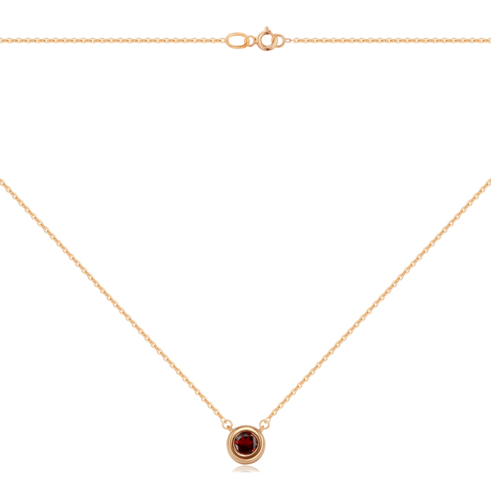 Колье из красного золота с гранатом. Артикул 60126/66024/01/0/5074