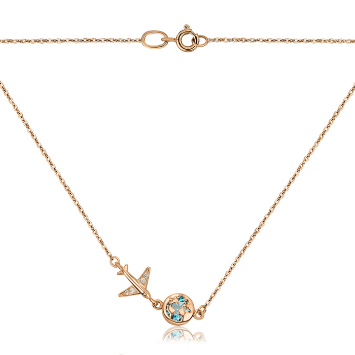 Золотое колье с фианитами 60161/66024-3/01/1/4836