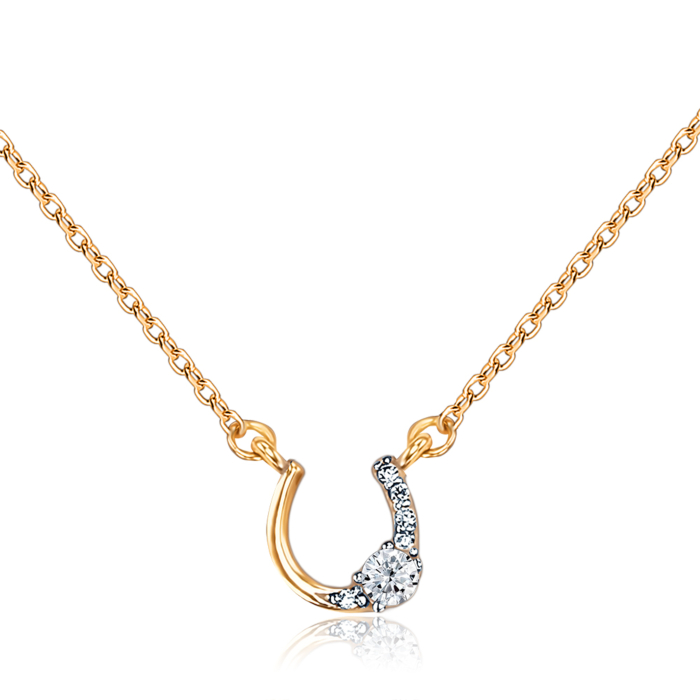 Золоте кольє Підкова з фіанітами 60168/66024/01/1/271