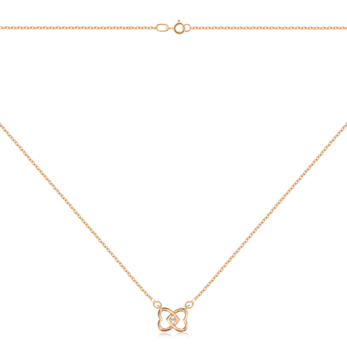 Золотое колье с фианитом. Артикул 60185/66024-3/01/1/13