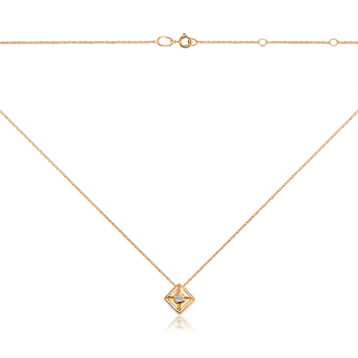 Кольє з червоного золота з фіанітом 60191/66024-3/01/0/28