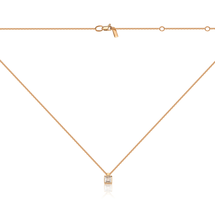 Золотое колье с фианитом 60194/66024-3/01/0/487