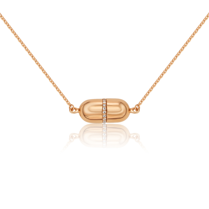 Золотое колье с застежкой-магнит с фианитами. Артикул 60196/66024-3/01/0/1