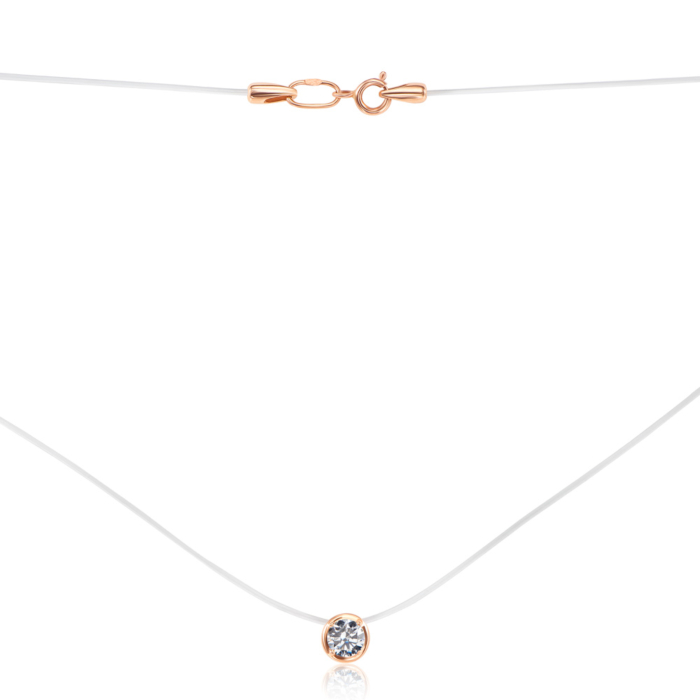 Колье-невидимка на мононити с фианитом. Артикул 6032/01/0/22