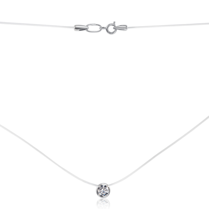 Колье-невидимка на мононити с фианитом. Артикул 6032/02/1/22