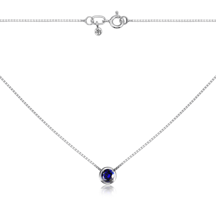 Срібне кольє з сапфіром. Артикул 6032/66024-3/12/1/1147