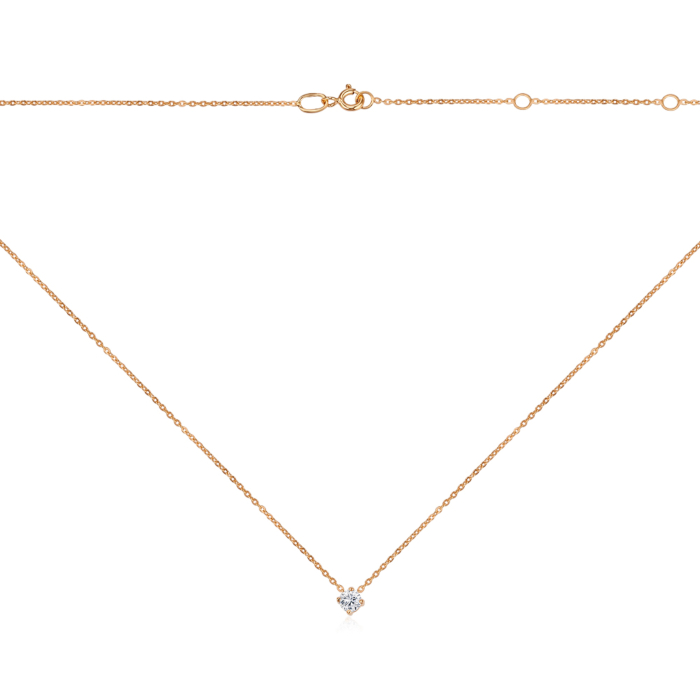 Золотое колье с фианитом Tesori 31651/66024-3/01/0/4027