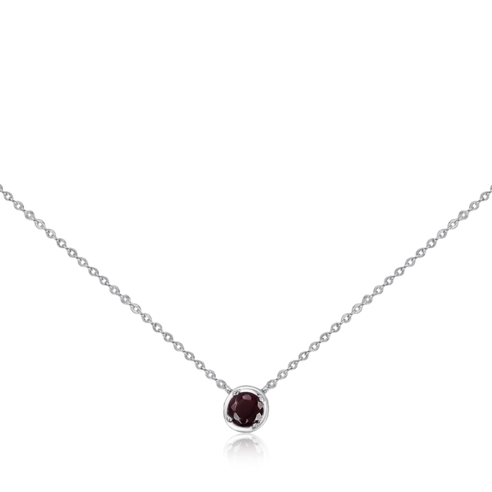 Серебряное колье с гранатом 6032/66024-3/12/1/5086