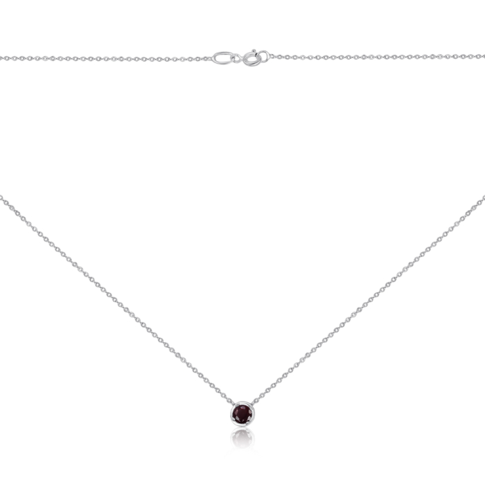 Серебряное колье с гранатом 6032/66024-3/12/1/5086