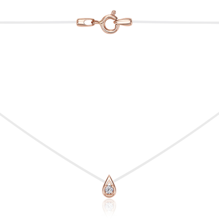Колье-невидимка на мононити с фианитом. Артикул 6044-1/01/0/52