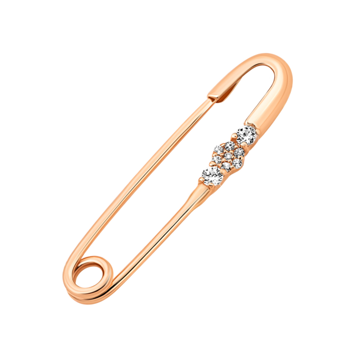 Золота брошка-булавка з фіанітами. Артикул UG5610667110101