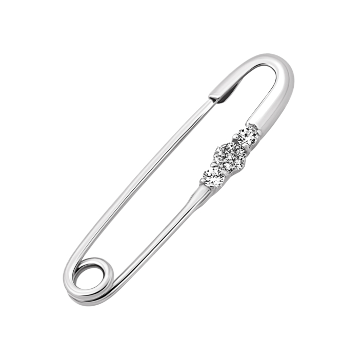 Золота брошка-булавка з фіанітами. Артикул UG5610667110201