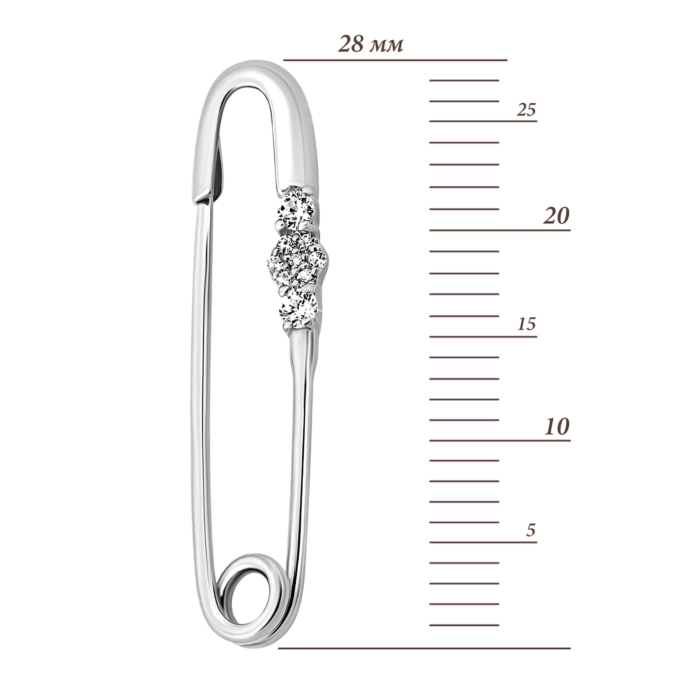 Золота брошка-булавка з фіанітами. Артикул UG5610667110201