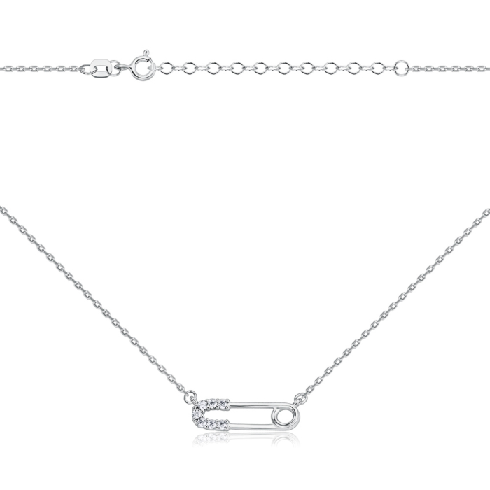 Срібне кольє з фіанітами 61192р