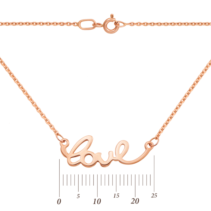 Золоте кольє з підвіскою «Love». Артикул 66024/1263