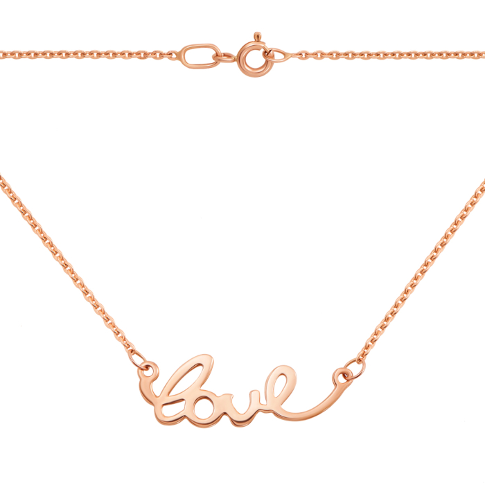 Золоте кольє з підвіскою «Love». Артикул 66024/1263