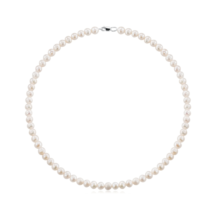 Срібне кольє з перлами. Артикул c66501/0