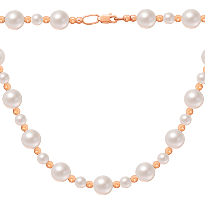 Колье из жемчуга с золотыми вставками. Артикул 66502