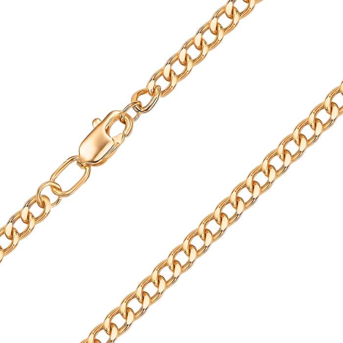 Срібний ланцюжок з позолотою Гурмет 66938-8-9/17