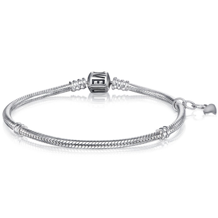 Срібний браслет з підвіскою без вставки. Артикул 700/18.5