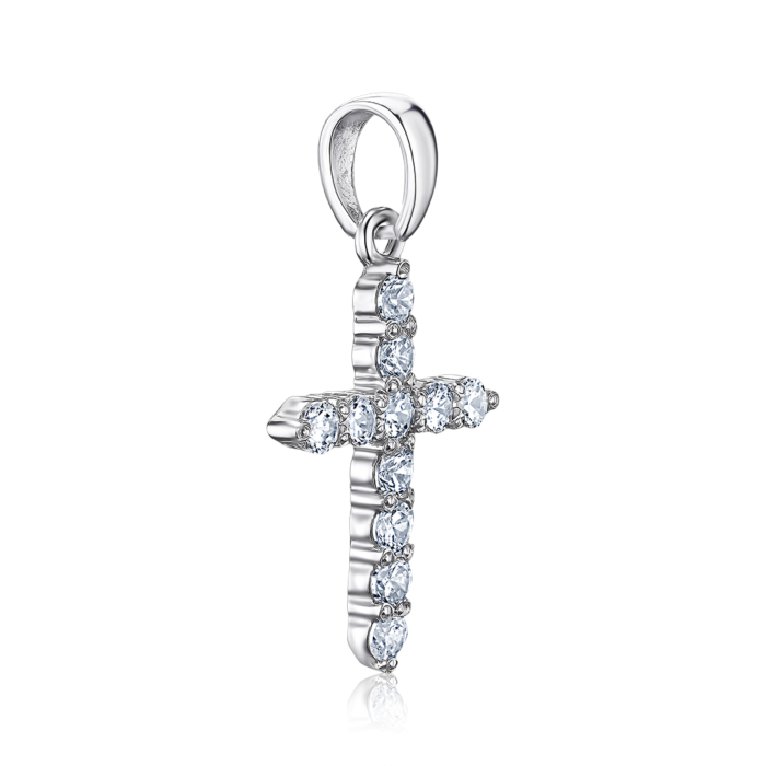 Серебряный крестик с фианитами с70022