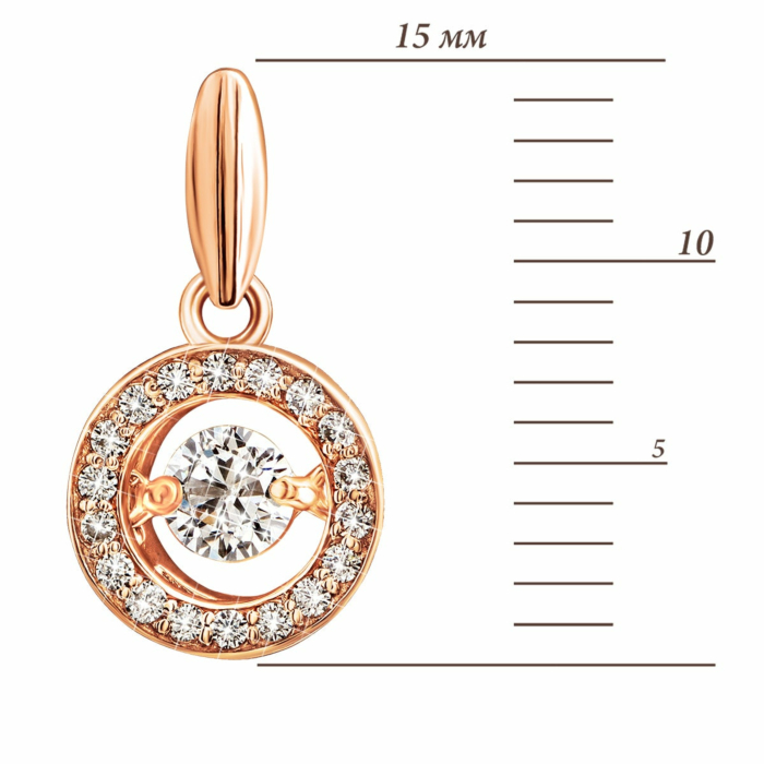 Золота підвіска з фіанітами. Артикул UG5700276-К Рр