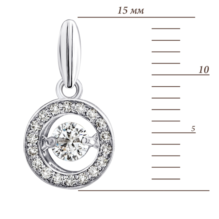 Золота підвіска з фіанітами. Артикул UG5700276-К бел