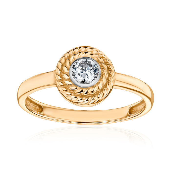 Кольцо из красного золота с фианитом 700376-Рр