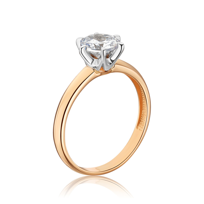 Золотое кольцо с фианитом 700402