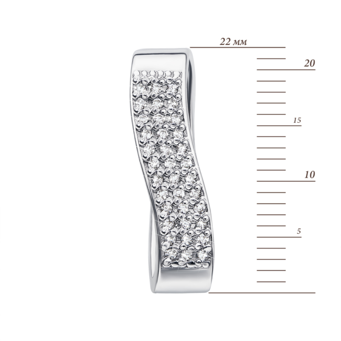 Срібна підвіска з фіанітами. Артикул 70044/12/1/1 (с70044)