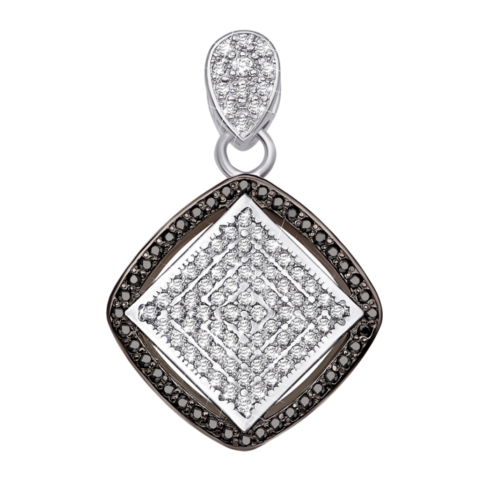 Срібна підвіска з фіанітами. Артикул 70082/12/1/213 (с70082/ч)