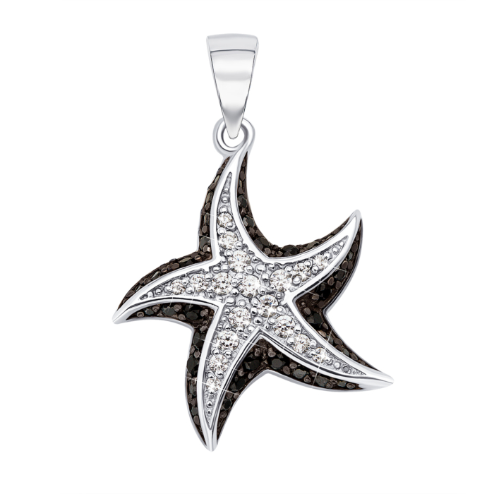 Серебряная подвеска «Морская звезда» с фианитами. Артикул 70260/12/1/631
