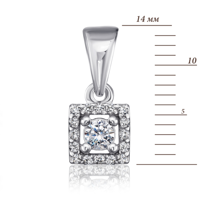 Срібна підвіска з фіанітами. Артикул 70262/12/1/76