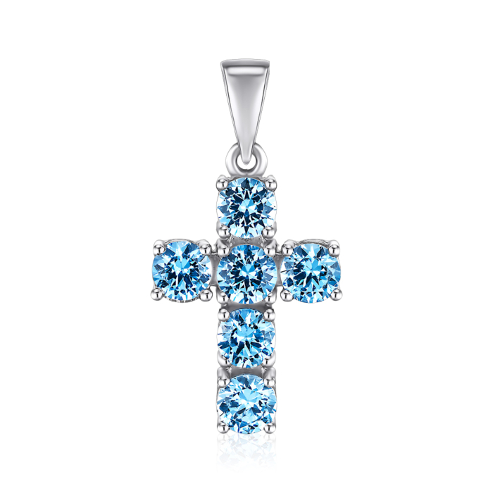 Серебряный крестик со шпинелью 70275/12/1/1003