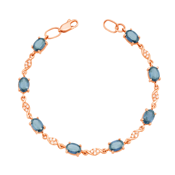 Золотой браслет с топазом и фианитами. Артикул 7061/топ