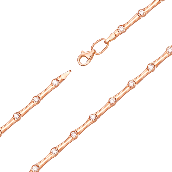 Золотий браслет з фіанітами. Артикул 7096