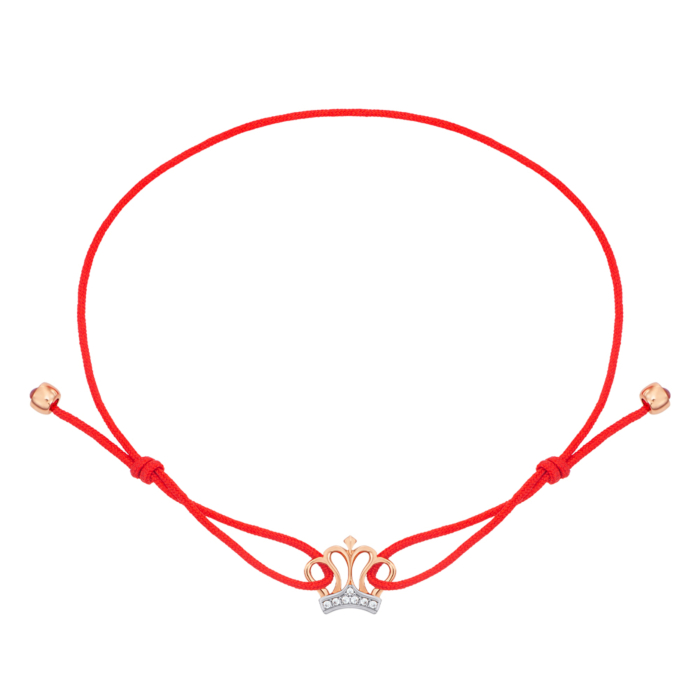 Браслет з текстилю «Корона» з золотою вставкою. Артикул 7148-1/01/1/42