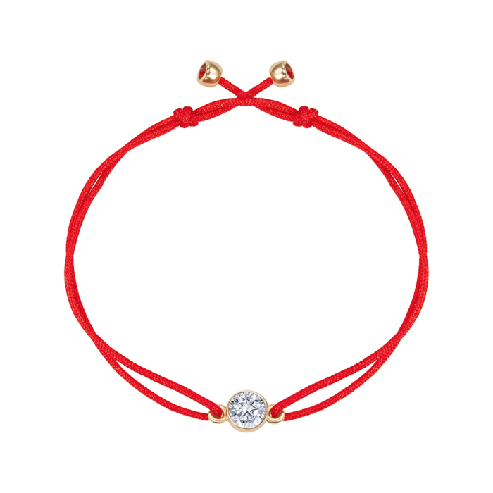 Синтетический браслет красного цвета с вставками из золота и фианитом Tesori 7149/01/0/4024