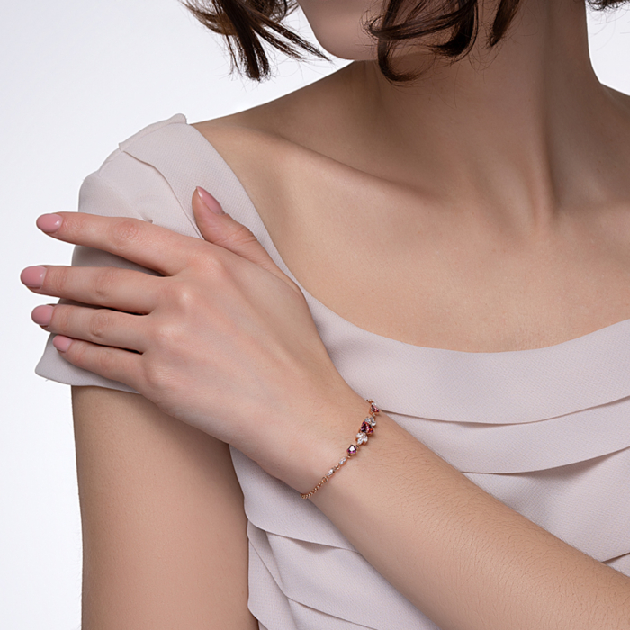 Золотий браслет з фіанітами S. Артикул 7159/66191-2/01/0/3020