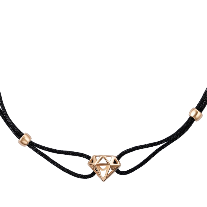 Браслет з червоного золота з текстилем 7164-2/01/0