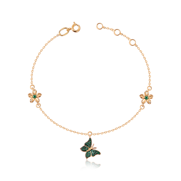 Золотой браслет с фианитами. Артикул 7176/66024-3/01/1/4291