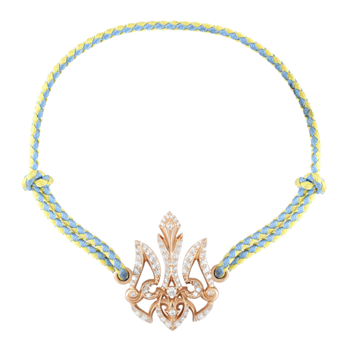 Браслет з текстилю з золотою вставкою. Артикул 7199/01/0/4949