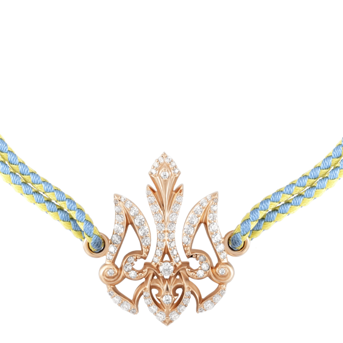 Браслет з текстилю з золотою вставкою. Артикул 7199/01/0/4949