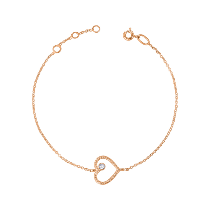 Золотий браслет з фіанітом. Артикул 7204/66024-3/01/0/52