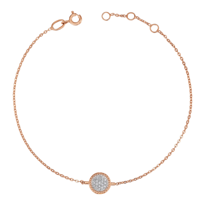 Золотой браслет с фианитами. Артикул 7205/66024-3/01/1/1