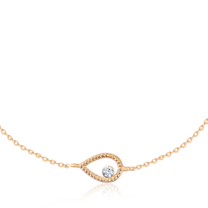 Золотий браслет з фіанітом. Артикул 7209/66024-3/01/0/52