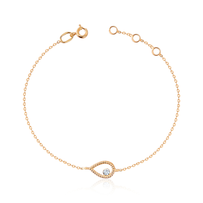 Золотой браслет с фианитом. Артикул 7209/66024-3/01/0/52