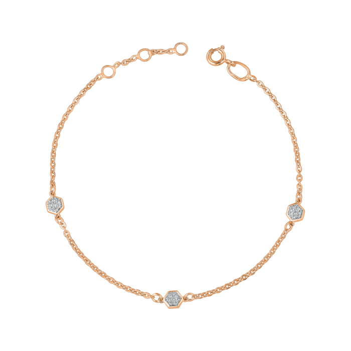 Золотий браслет з фіанітами. Артикул 7211/66024/01/1/1