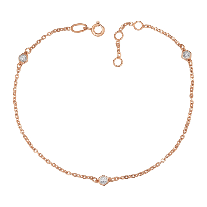 Золотой браслет с фианитами. Артикул 7215/66024/01/1/46